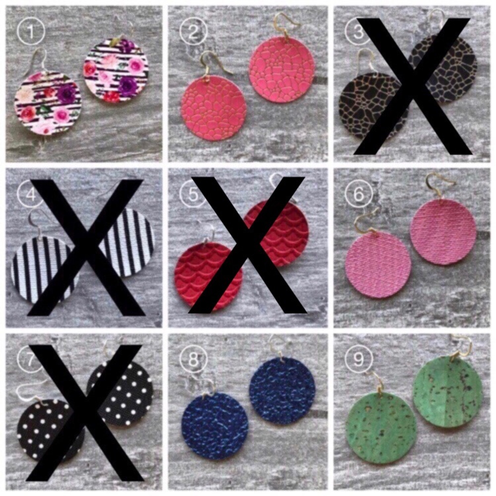🔵Circle Handmade Vegan Leather Earrings